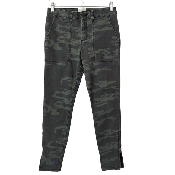 Sanctuary Denim Women's Pants Camo Green Skinny Ankle Zip Jeans Chino Track 27 - Picture 1 of 9